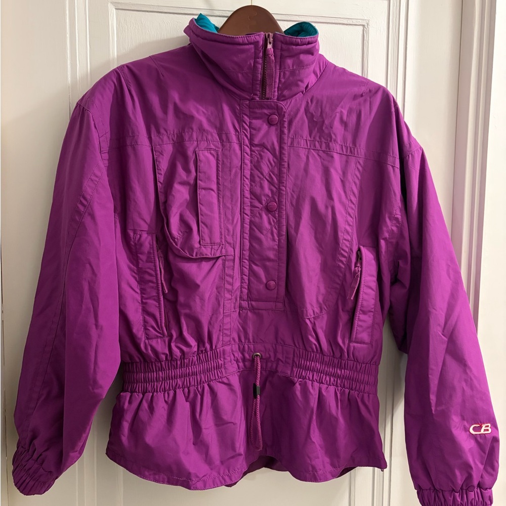 Women's Fuchsia/Turquoise Pull Over  Ski Jacket